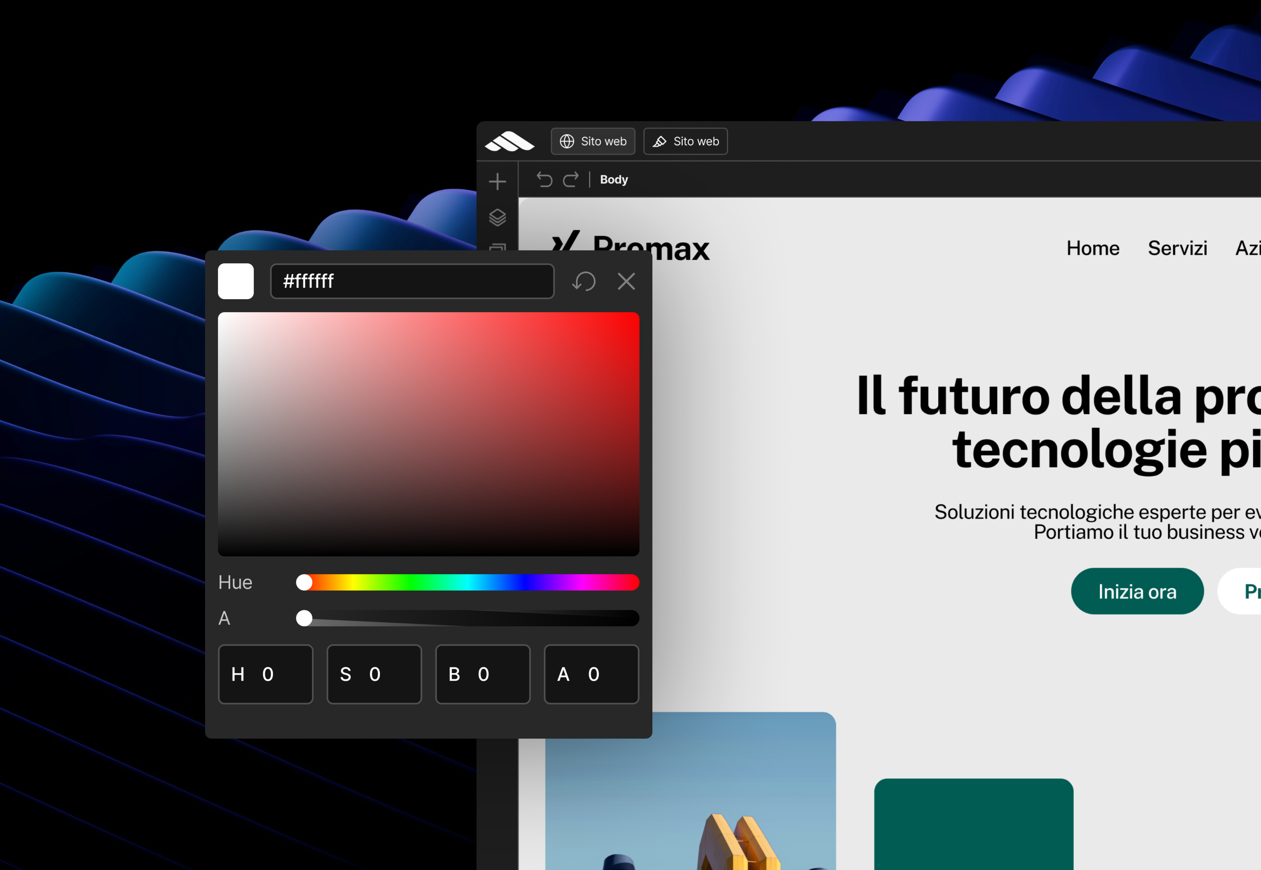 Costruisci il tuo sito web nel builder Martini Francesco